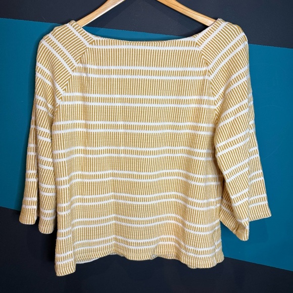 Anthropologie Tan and White Boxy Blouse - Picture 4 of 10